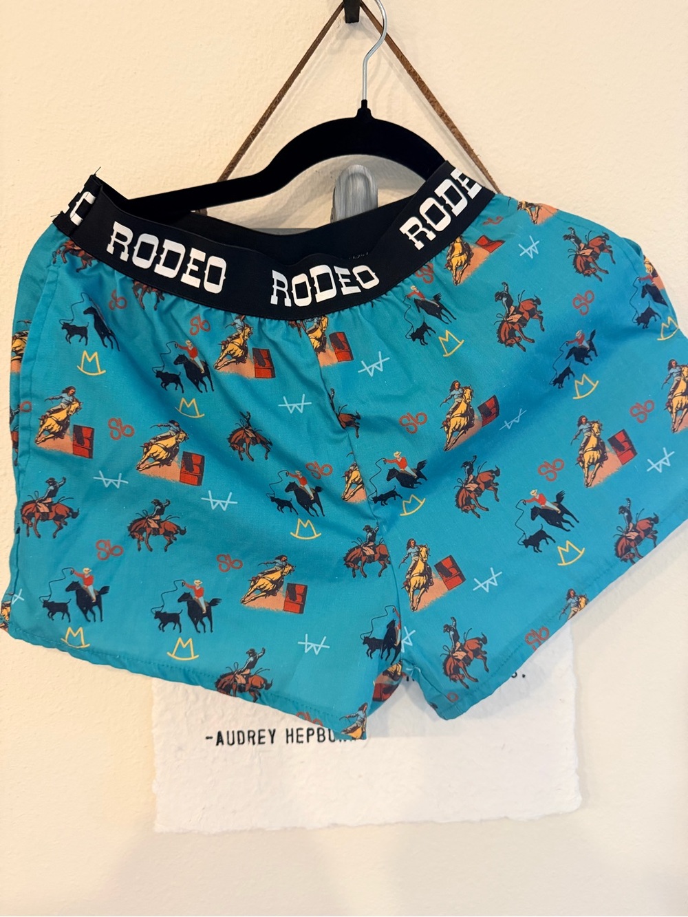 Printed Turquoise Athletic Shorts for Women